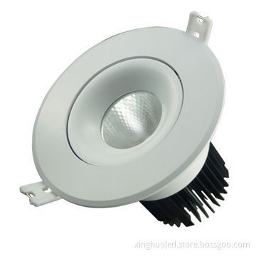 Warm white COB LED downlight, 10W Sharp COB LEDs, 80 to 90lm/w, 24/40/60 degree view angle